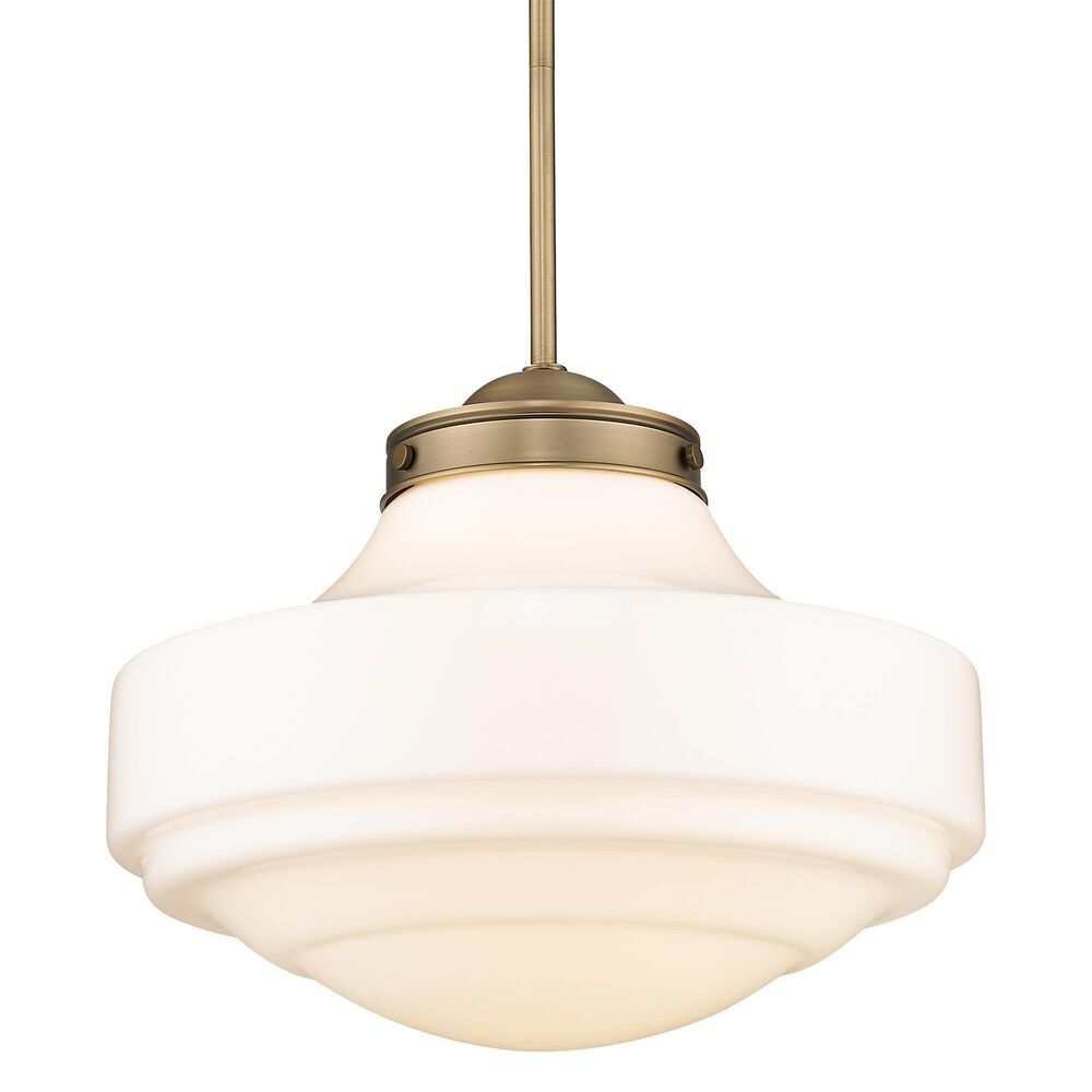 Golden Lighting Ingalls Large Pendant with Vintage Milk Glass in Modern Brass, , large