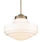 Golden Lighting Ingalls Large Pendant with Vintage Milk Glass in Modern Brass, , large