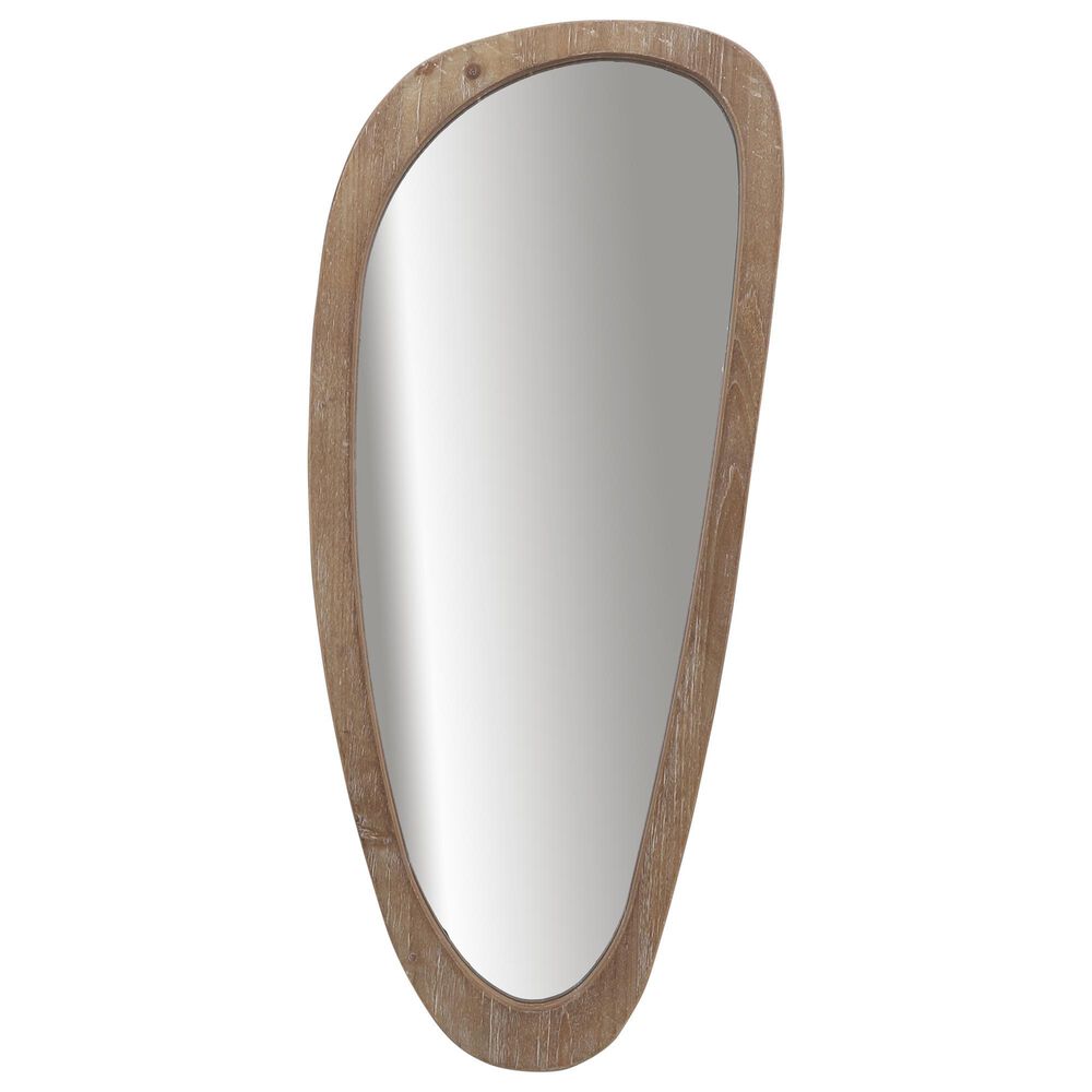 Sagebrook Home 15" x 36" Egg Shaped Mirror in Brown, , large