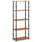 HOMLUX Turn-N-Tube 5-Tier Open Storage Bookshelf in Light Cherry and Black, , large