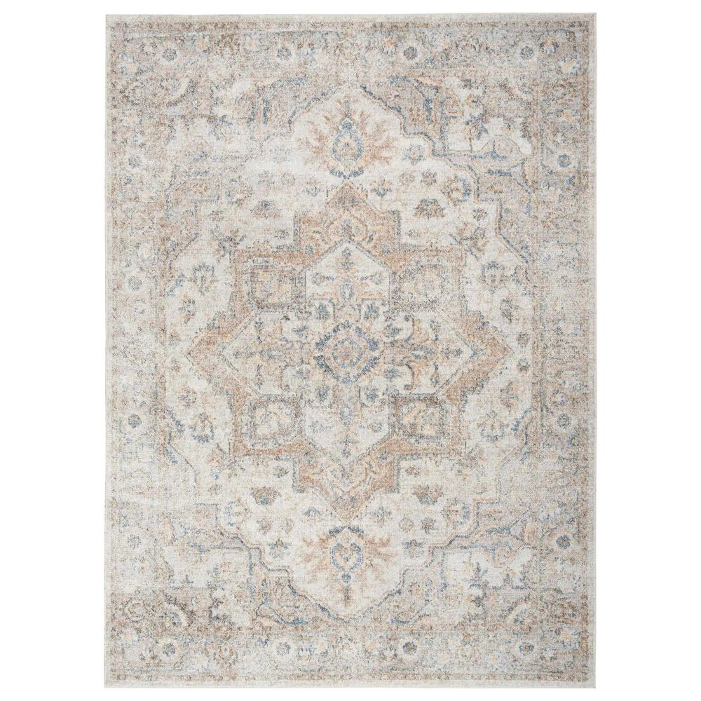 Nourison Astra Machine Washable 9" x 12" Silver and Grey Area Rug, , large