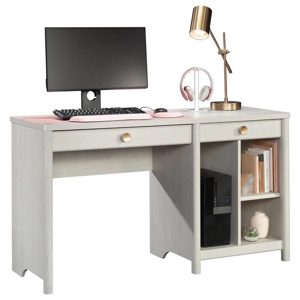 Hearth and Haven 2-Drawer Computer Desk in Light Grey, , large