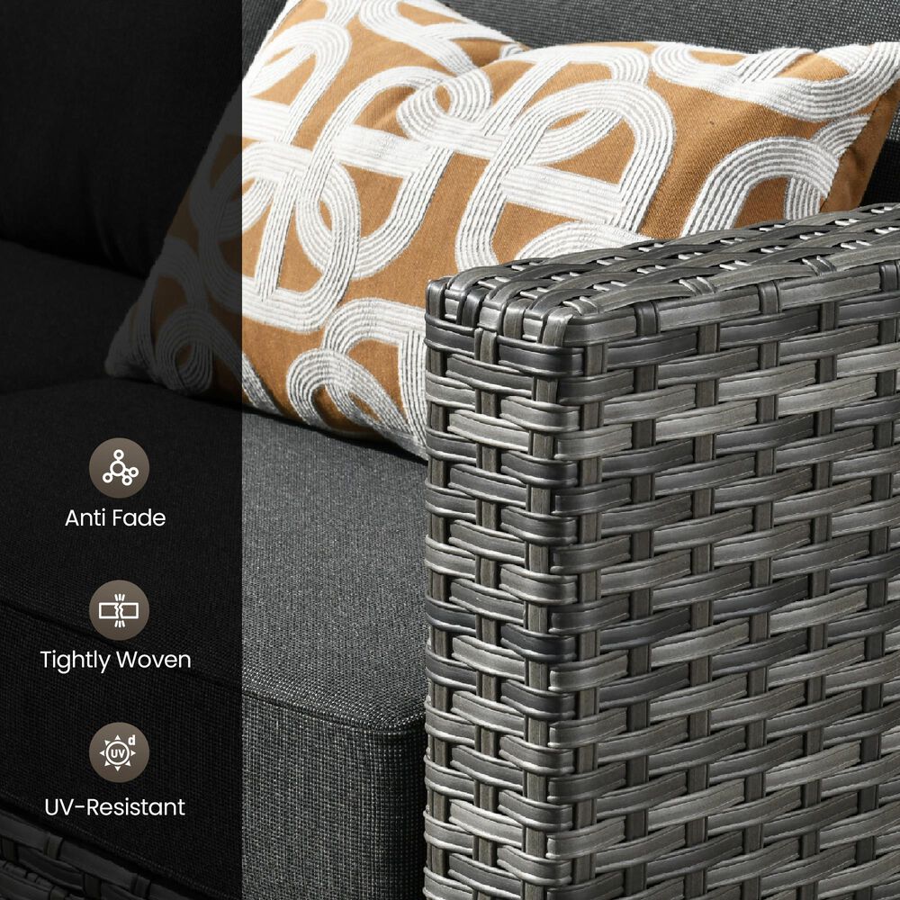 HOMLUX 10-Piece Conversation Patio Set in Black, , large