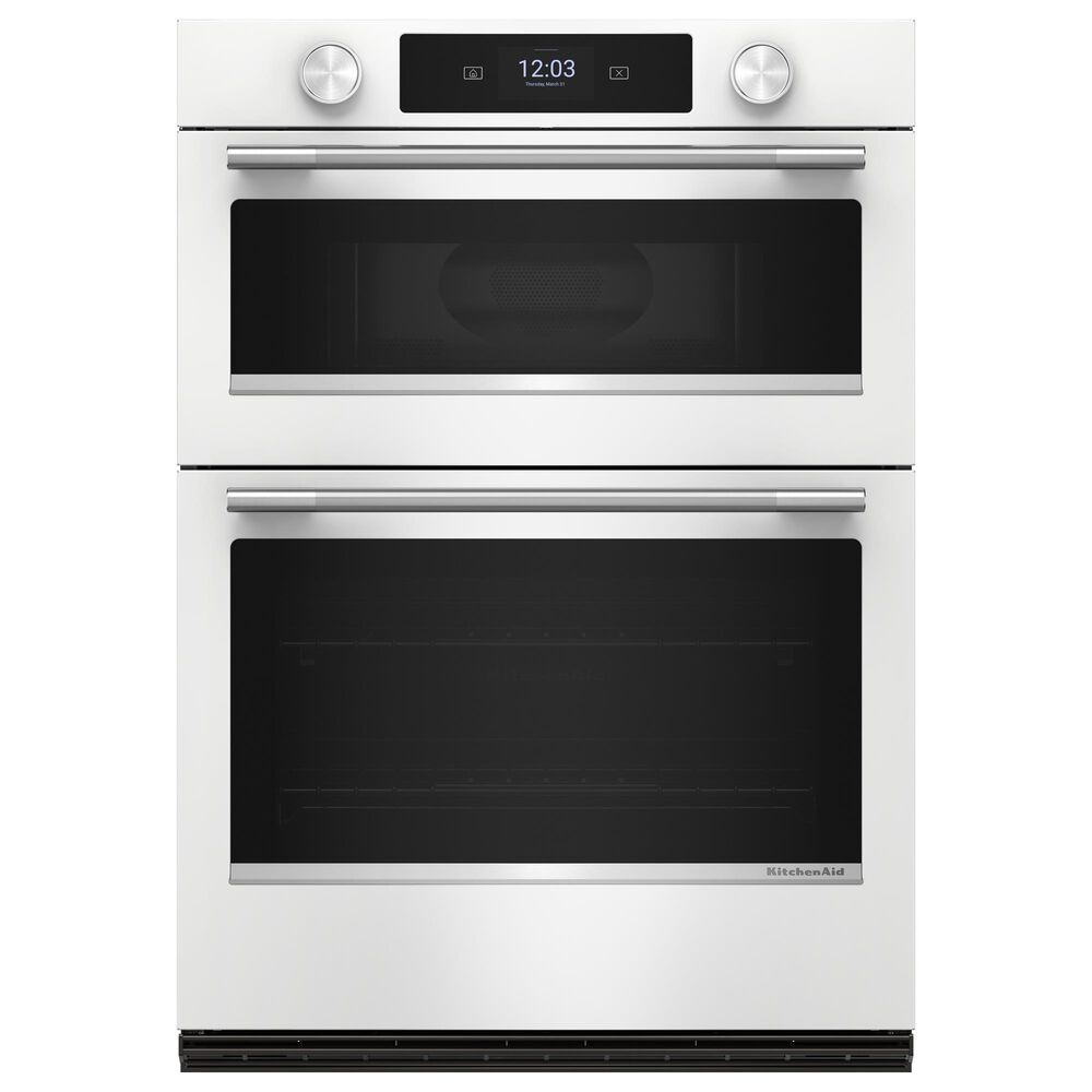 KitchenAid 30" Smart Combination Microwave Wall Oven with Air Fry Mode in White, , large