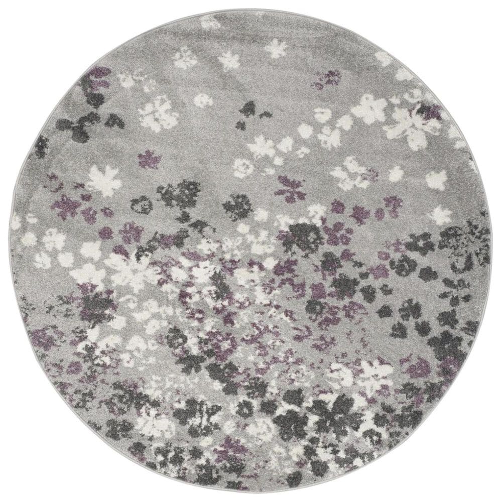 Safavieh Adirondack ADR115M 4&#39; Round Light Grey and Purple Area Rug, , large