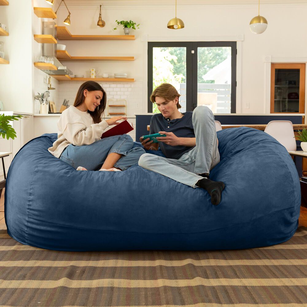 Jaxx 7&#39; Giant Bean Bag Sofa in Navy, , large