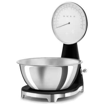 SMEG 50"s Retro Style Kitchen Scale in Black and Chrome, , large