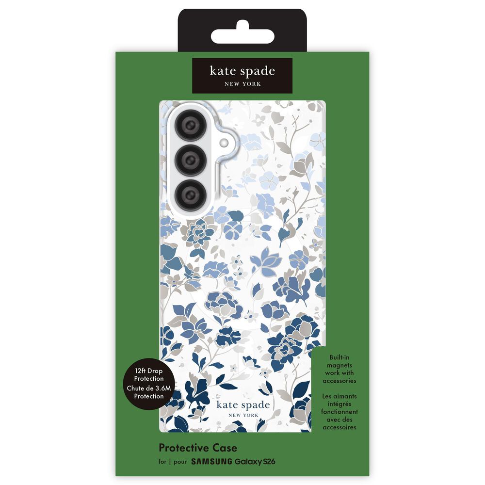 Kate Spade Protective Case with Magnet for Samsung Galaxy S26 in Flowerbed Blue, , large