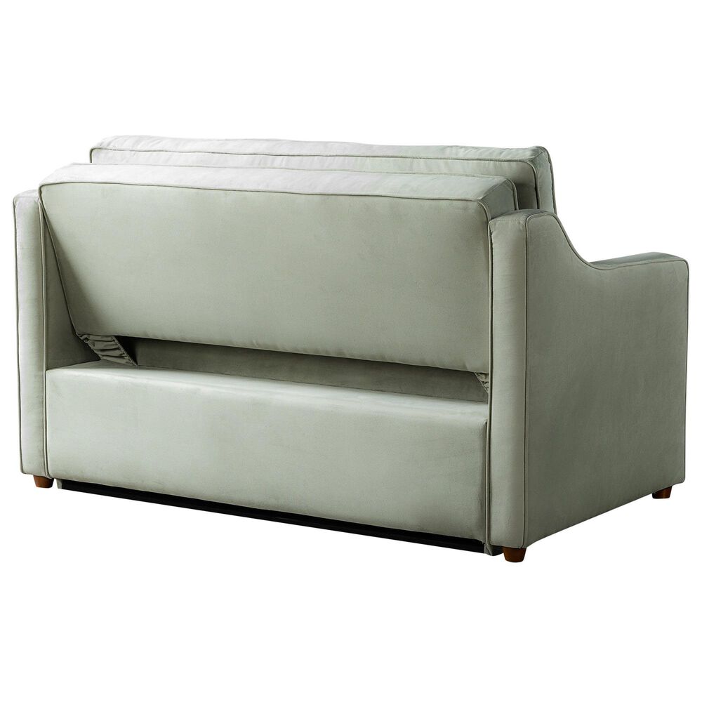 Lifestyle Solutions Delmar Convertible Loveseat with Sage Cushion in Brown, , large