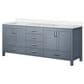 Lexora Home Jacques 80" Double Bathroom Vanity in Dark Grey with 2 cm White Quartz Top and Rectangular Sinks, , large