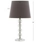 Safavieh Nola 16" Stacked Crystal Ball Lamp in Clear with Brown Shade (Set of 2), , large