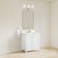 37B Claudine 30" Single Bathroom Vanity in Bright White with Glossy White Composite Stone Top and Backsplash, , large