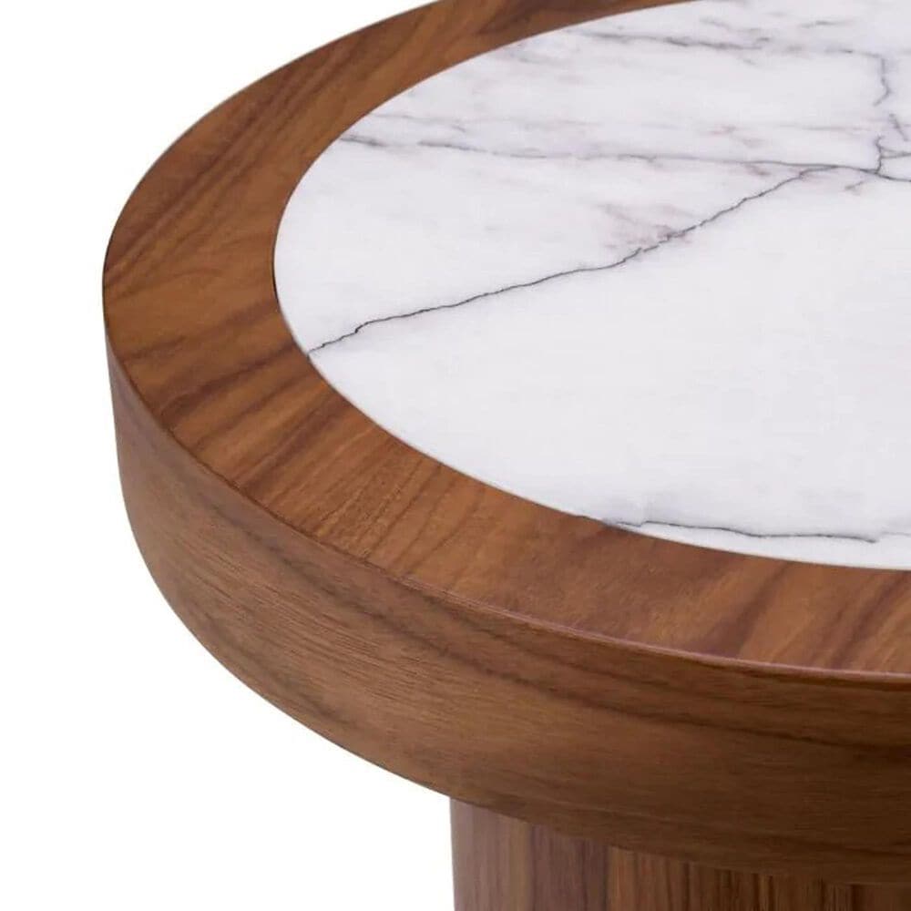 Eichholtz Presedio Side Table in Walnut and Bianco Lilac, , large