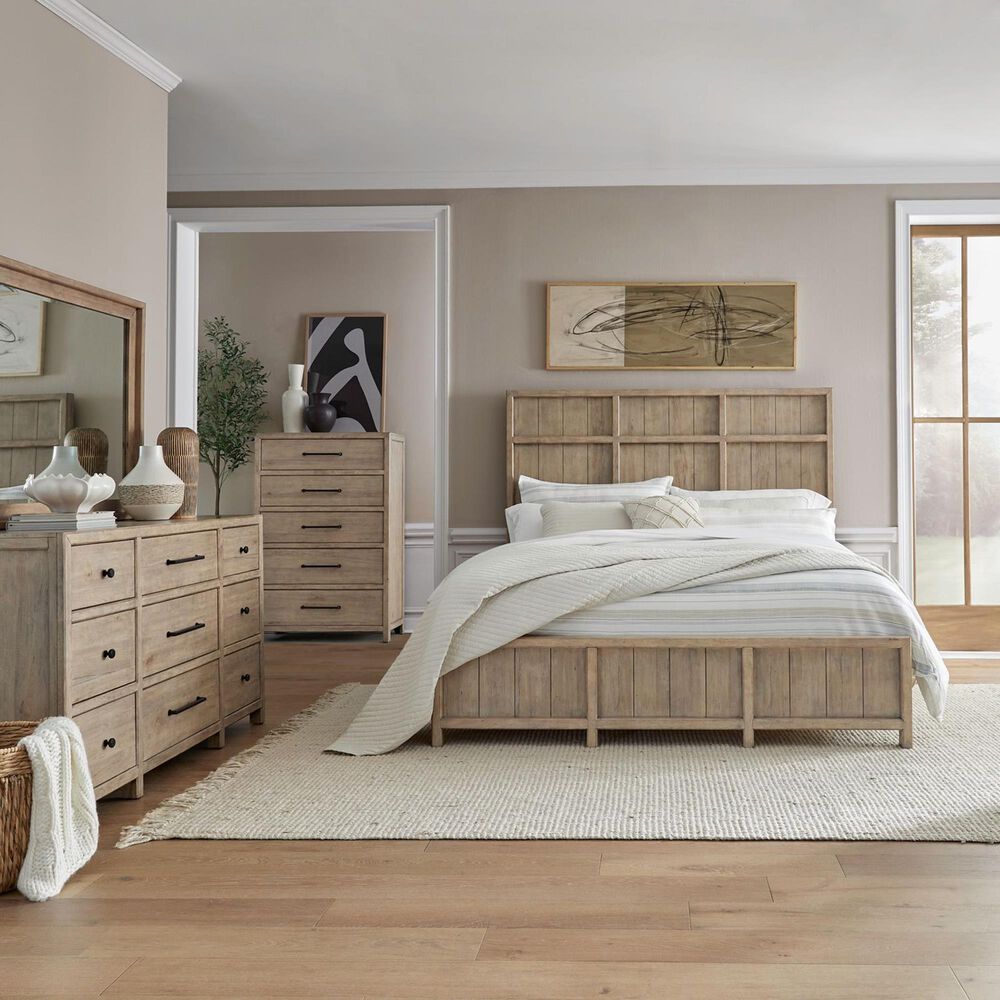 Belle Furnishings Proximity Place Queen Panel Bed in Barley Buff, , large