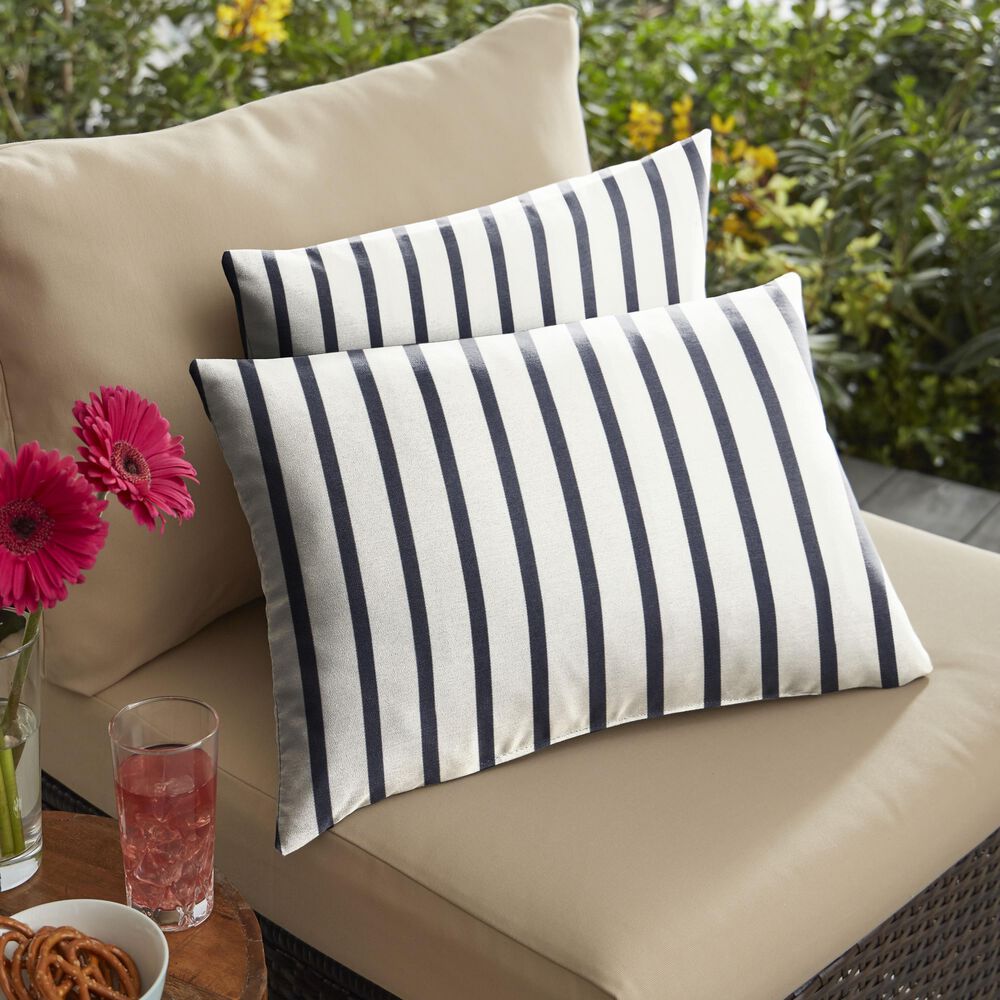 Sorra Home Sunbrella 13" x 20" Pillow in Lido Indigo (Set of 2), , large
