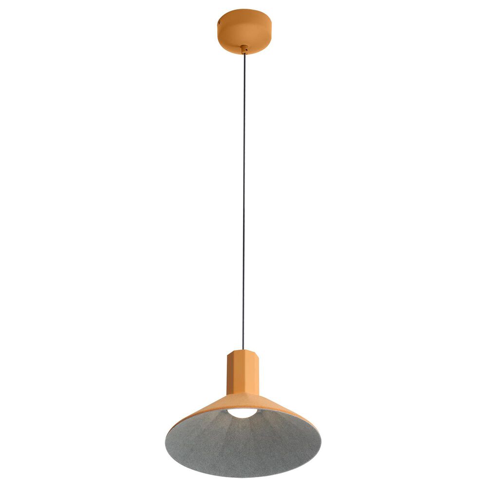 Golden Lighting Faroe 13" 1-Light LED Pendant in Earth Yellow and Grey, , large