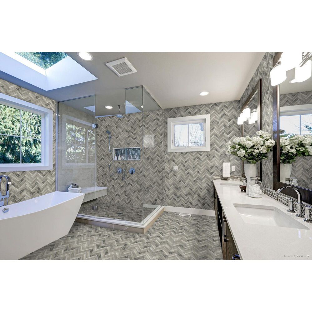 Emser Echo Gray 11&quot; x 13&quot; Glass Mosaic Sheet, , large