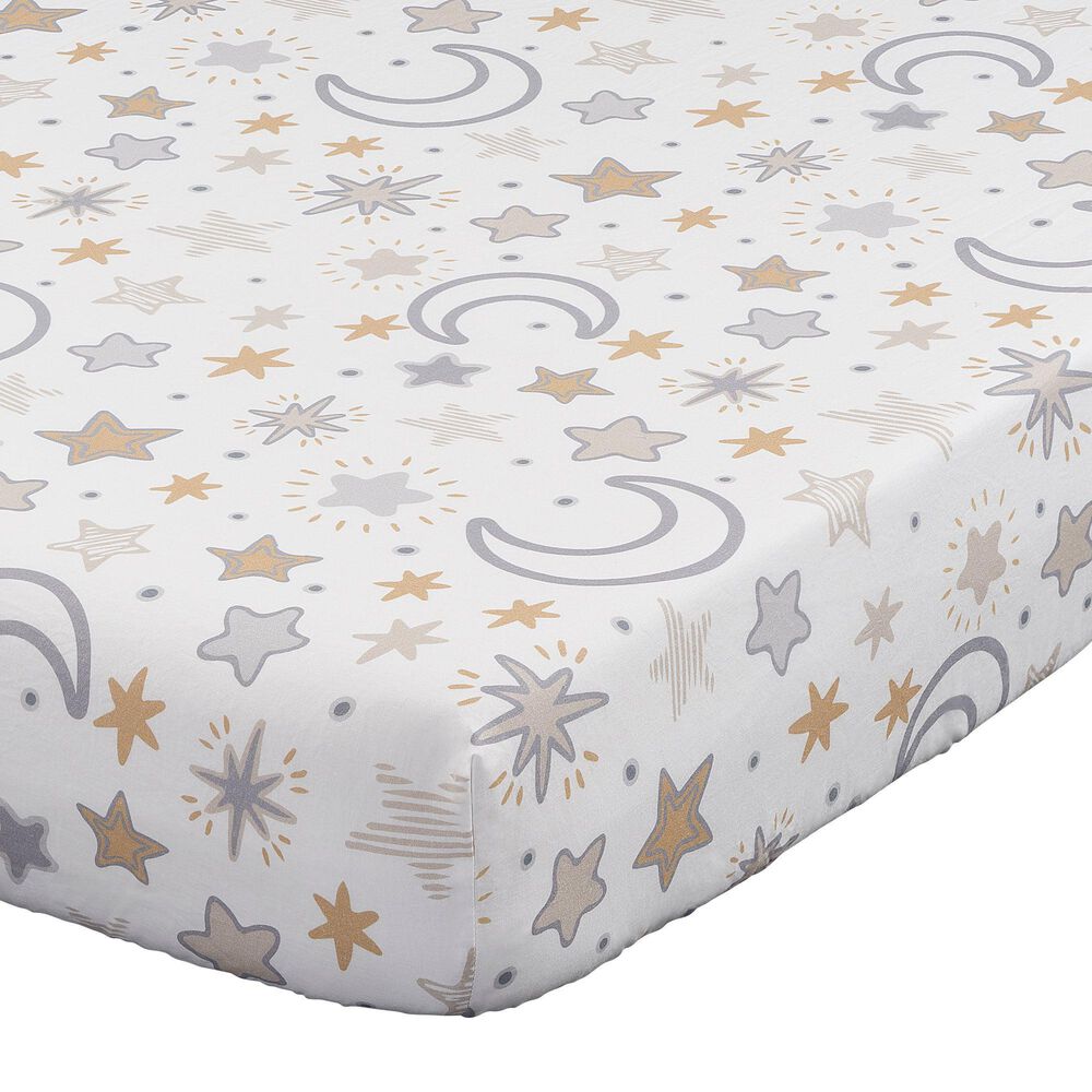 Oxford Baby Star Gazer 3-Piece Baby Crib Nursery Bedding Set in White and Beige, , large