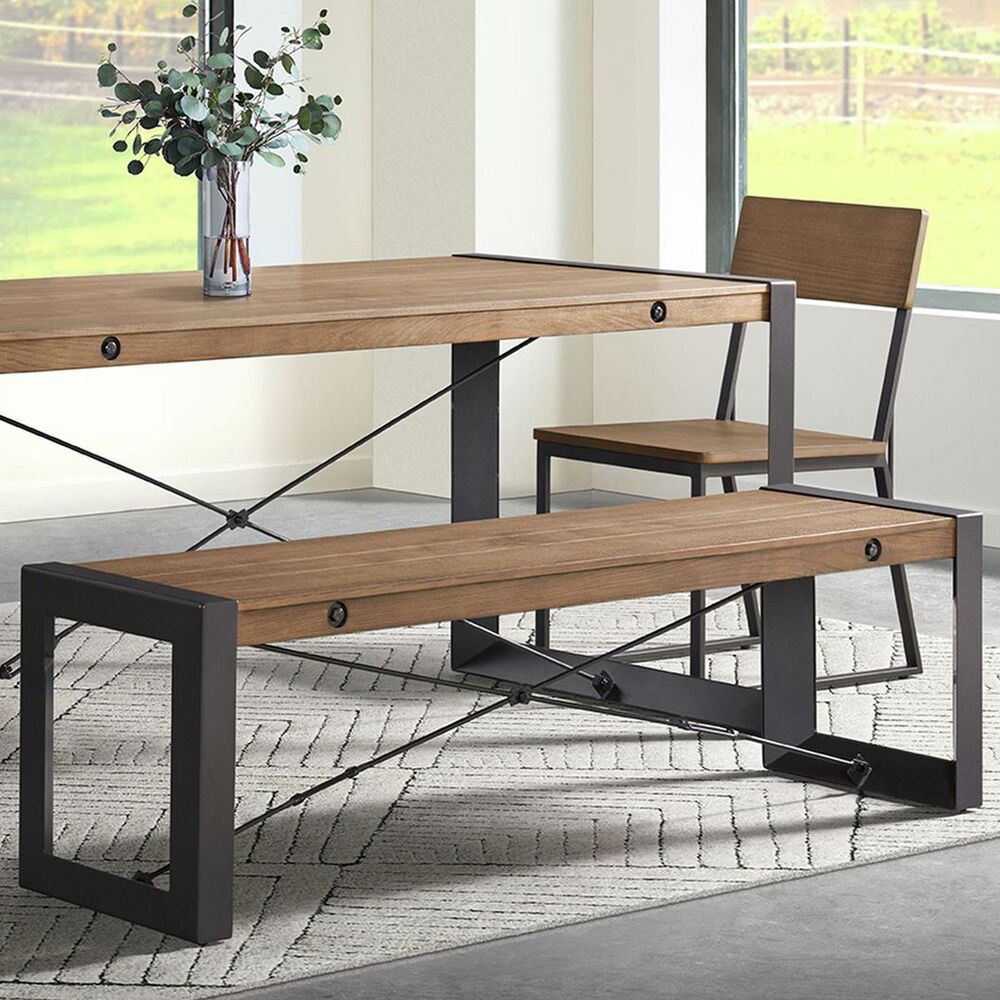 Other Micah Dining Bench in Gunmetal and Walnut, , large