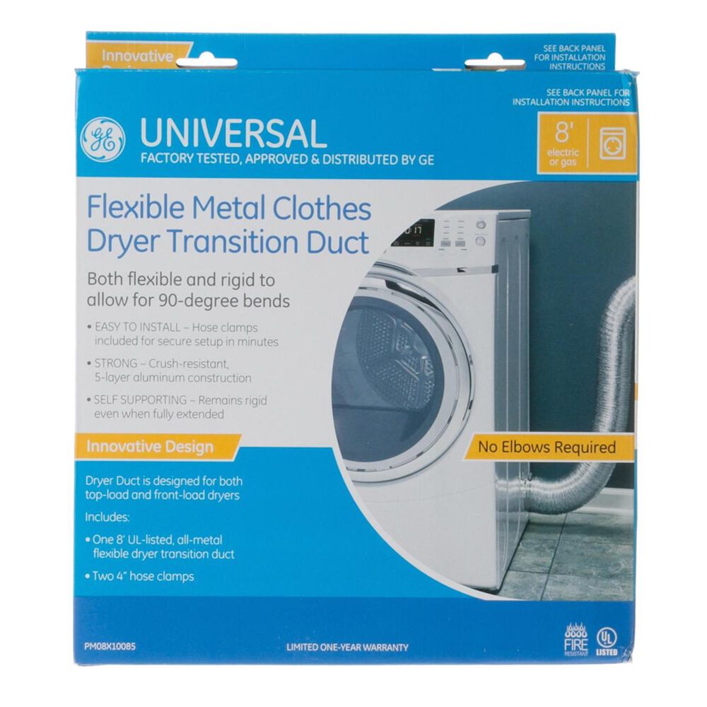 GE Parts & Filters Universal Flexible Metal Dryer Duct with 2 clamps