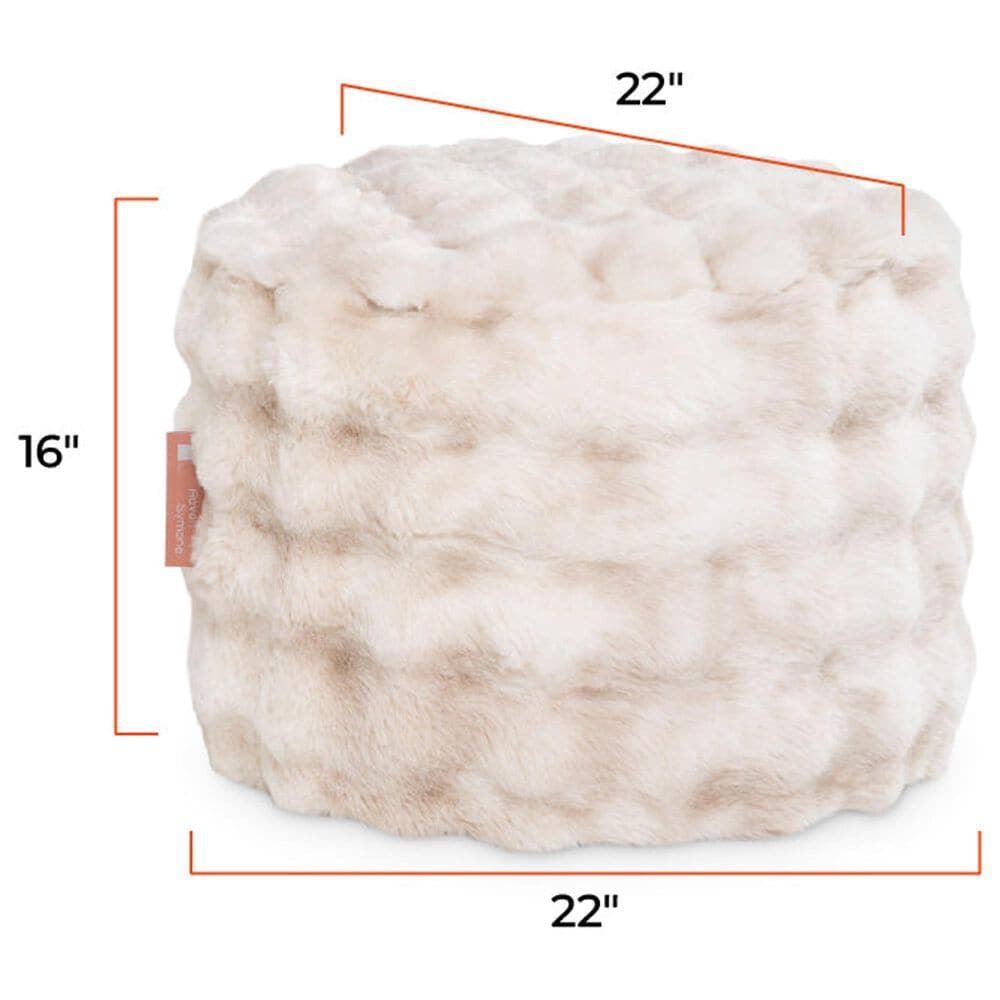 Jaxx Raven Round Accent Pouf in Phantom Grey, , large