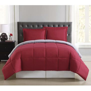 Pem America Truly Soft Everyday 3-Piece Full/Queen Reversible Comforter Set in Red and Grey, , large