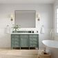 James Martin Vanities Brittany 30" Single Bathroom Vanity in Smokey Celadon with 3 cm White Zeus Quartz Top and Rectangular Sink, , large