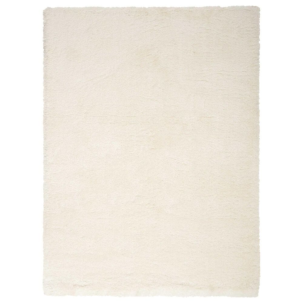 Nourison Dreamy Shag Solid 4" x 6" Ivory Area Rug, , large