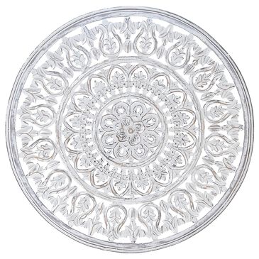 Maple and Jade 36" x 36" Flowers Wall Decor in Distressed White, , large