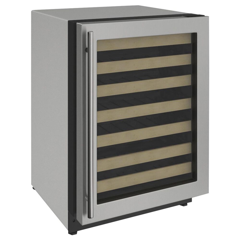 U-Line 24" Wine Cooler with Stainless Frame Field Reversible in Stainless Steel, , large