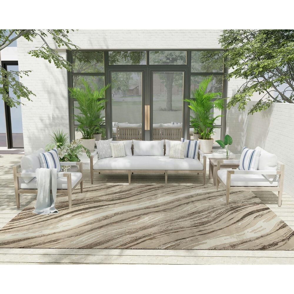 Nourison Sustainable Trends SUT05 7&#39;10&quot; x 9&#39;10&quot; Beige and Grey Area Rug, , large
