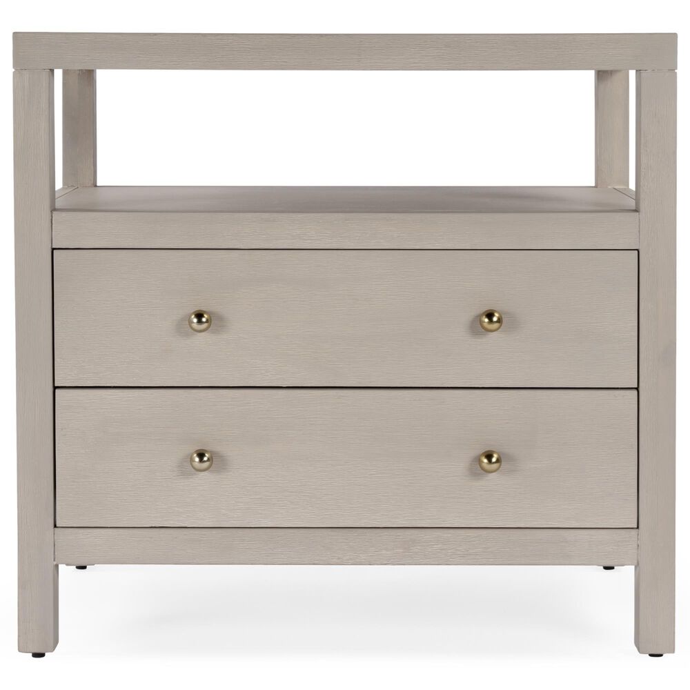 Butler Specialty Company Nora 2-Drawer Wide Nightstand with Open Shelf in Antique Taupe, , large