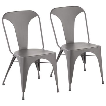 Lumisource Austin Dining Chair in Matte Grey/Matte Grey (Set of 2), , large