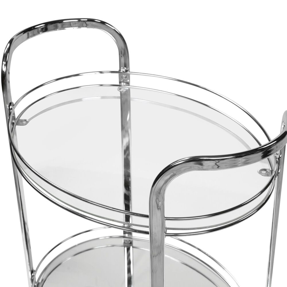 Furniture of America Mcgrath Serving Cart in Chrome, , large