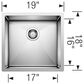 Blanco Precision 19" R10 Single Bowl Kitchen Sink in Satin Polished, , large