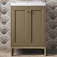 James Martin Vanities Chianti 24" Single Bathroom Vanity in Walnut Whisper and Champagne Brass with 2 cm White Glossy Composite Stone Top and Rectangular Sink, , large