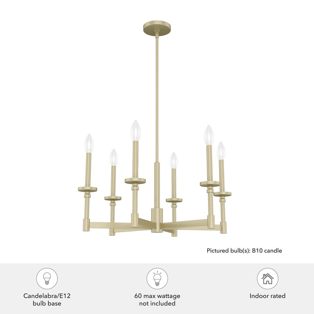 Hunter Briargrove Single Tier Chandelier in Painted Modern Brass, , large