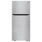 LG 20 Cu. Ft. Top Freezer Refrigerator Reversible Door in Stainless Steel, , large