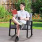CorLiving Parksville Patio Rocking Chair in Black/Ash Gray, , large