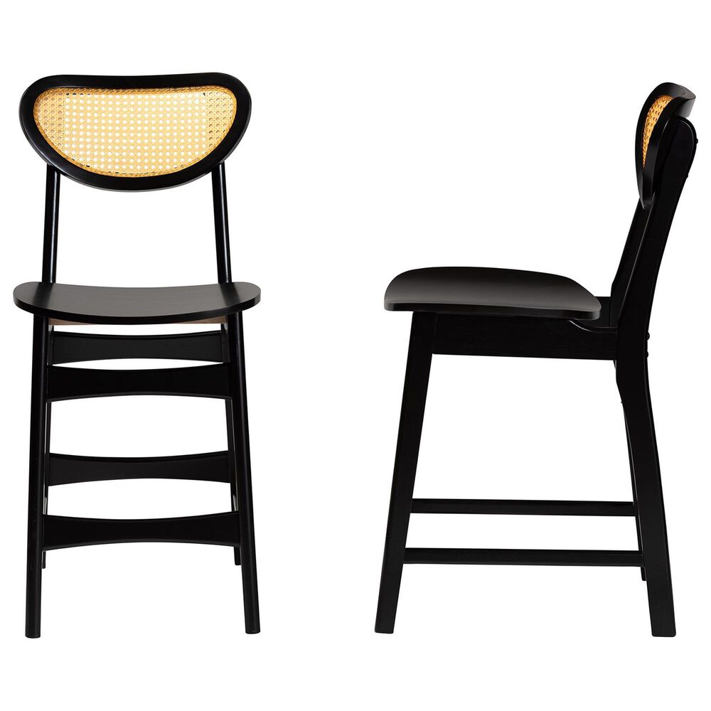 Baxton Studio Hesper Counter Stool in Dark Brown (Set of 2), , large