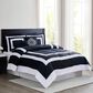 Pem America London Fog Raynes Hotel 5-Piece Queen Comforter Set in White and Black, , large