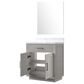 Lexora Home Abbey 30" Single Bathroom Vanity in White Oak with 2 cm White Carrara Marble Top, Rectangular Sink and 28" Mirror, , large