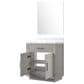 Lexora Home Abbey 30" Single Bathroom Vanity in White Oak with 2 cm White Carrara Marble Top, Rectangular Sink and 28" Mirror, , large
