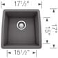 Blanco Performa 18" Bar Sink in Cinder, , large