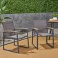 Hearth and Haven Glasgow Outdoor Dining Chair with Mesh Seat in Grey (Set of 2), , large