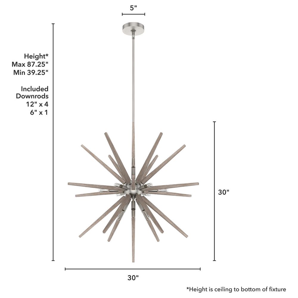 Hunter Jupiter Star 18-Light Pendant in Brushed Nickel, , large