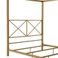 Furniture of America Rosadale Queen X-Cross Canopy Bed in Gold, , large