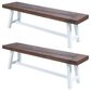 HOMLUX Carlisle Outdoor Bench in Dark Brown and White (Set of 2), , large