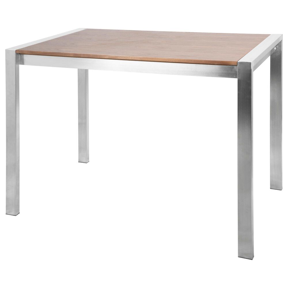 Lumisource Fuji Counter Table in Walnut/Stainless Steel, , large