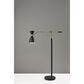 Adesso Oscar Adjustable Floor Lamp in Black and Antique Brass, , large